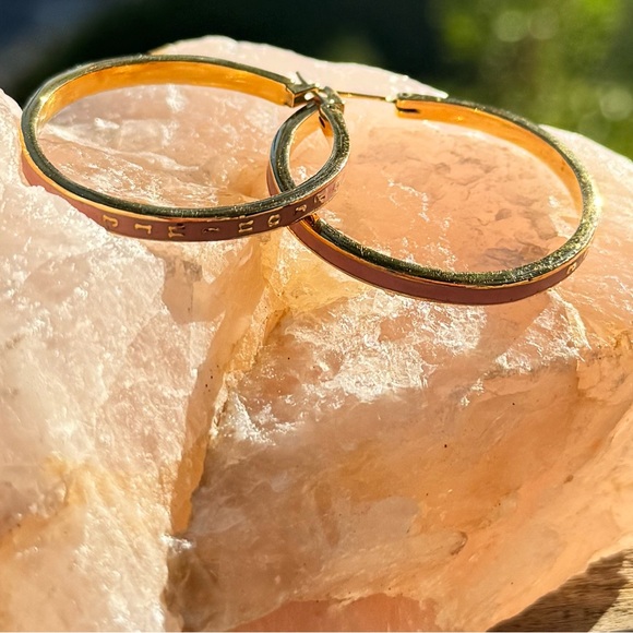 ✨ Juicy Couture Gold-Tone Logo Hoop Earrings ✨ - Picture 4 of 8